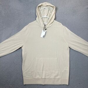 The Commons Knit Merino Wool Hoodie Mens Large Cream NEW